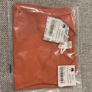 kate quinn infant Ribbed Crewneck Sweater — Rust